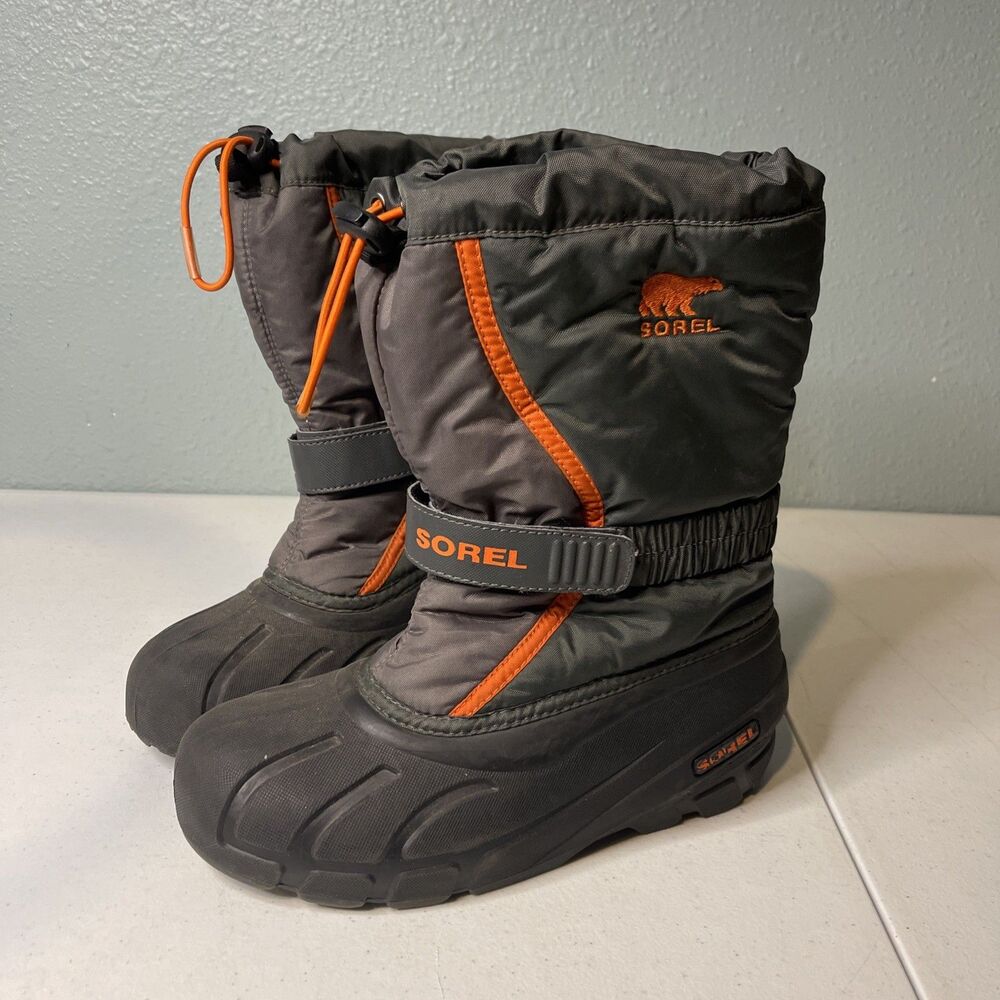 Sorel Women’s Insulated Ski Snow Boots Winter Gray Orange Liners Size 5